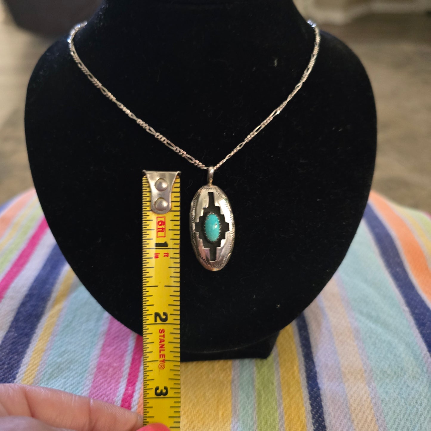 Sterling silver turquoise pendant