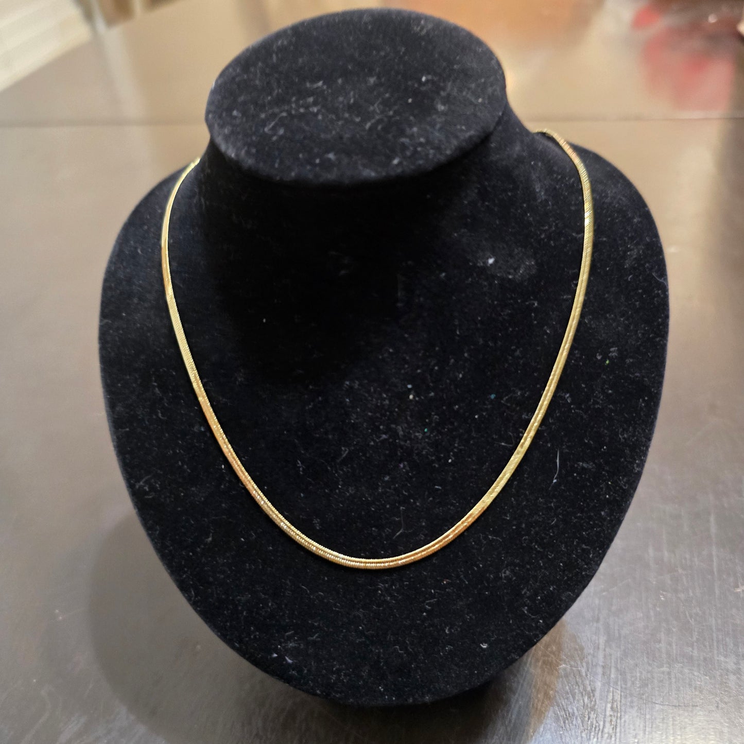 18k gold plated Skinny Herringbone necklace