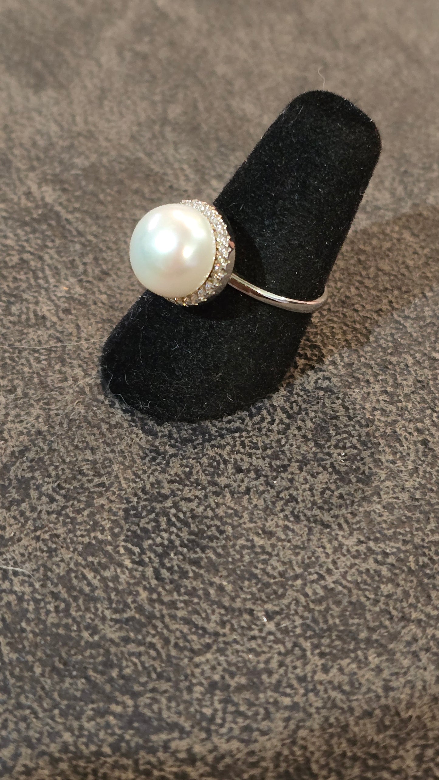 10mm Freshwater Cultured Pearl Sterling Silver Adjustable Ring