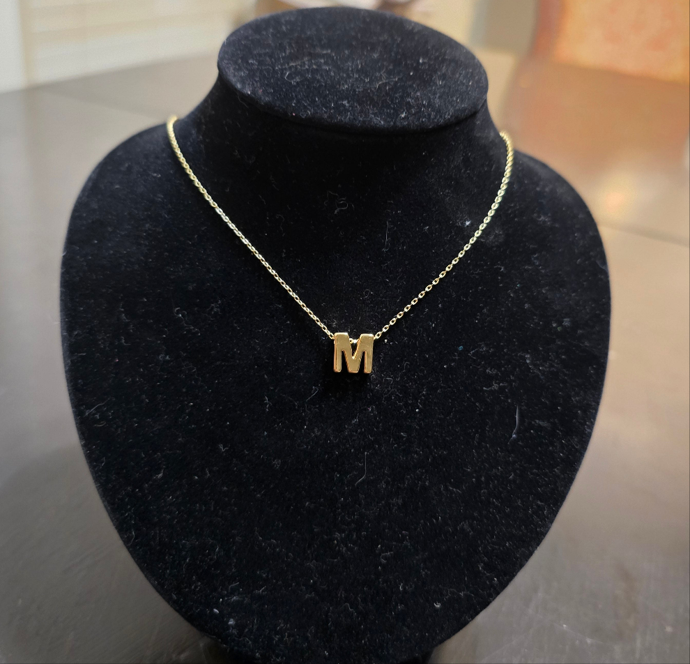18k gold plated letter necklace