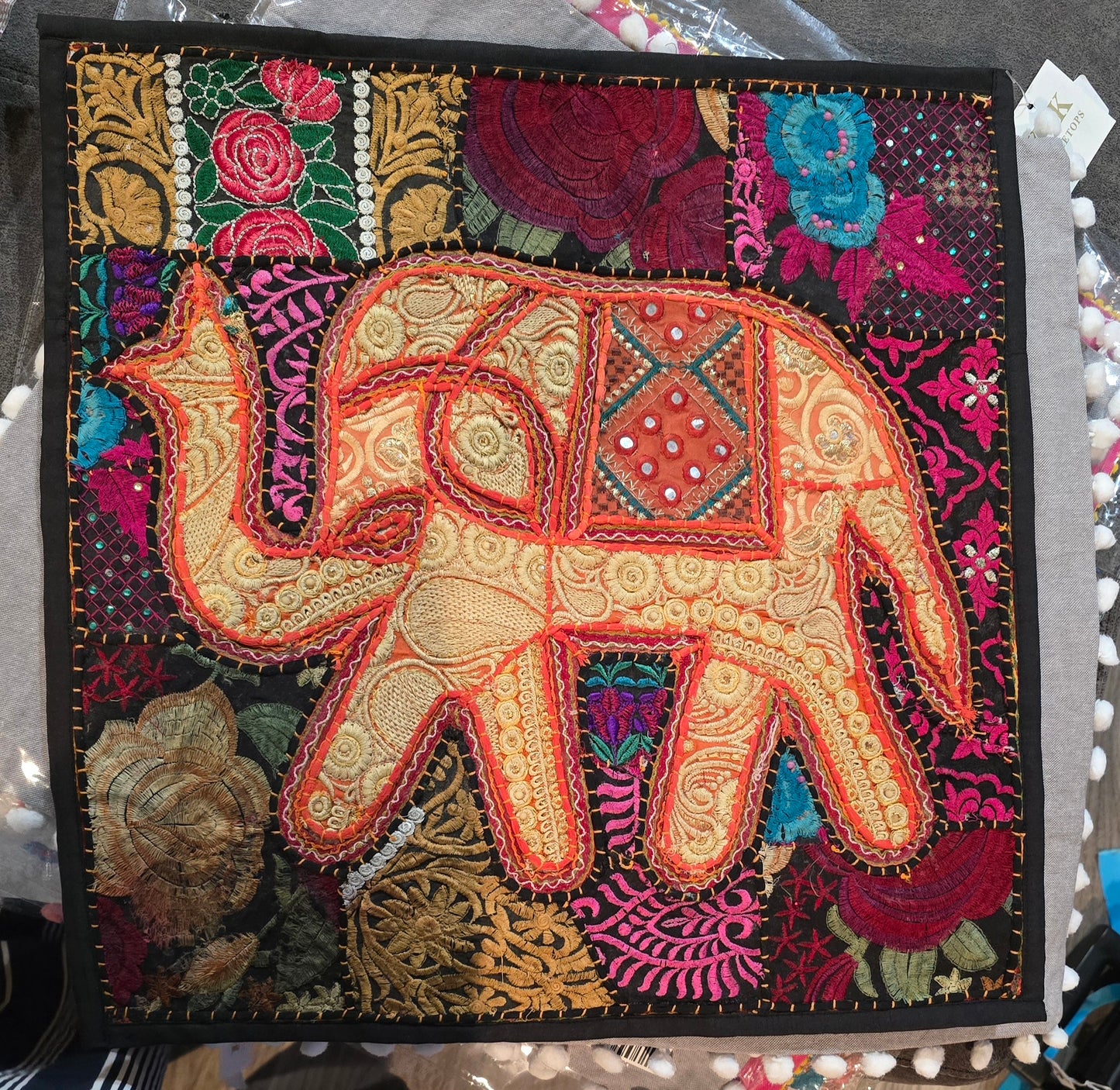 Elephant Embroidered Pillowcase