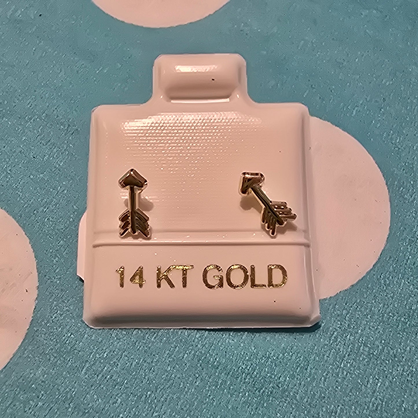 14 Karat Yellow Gold Arrow Screw Back Earrings