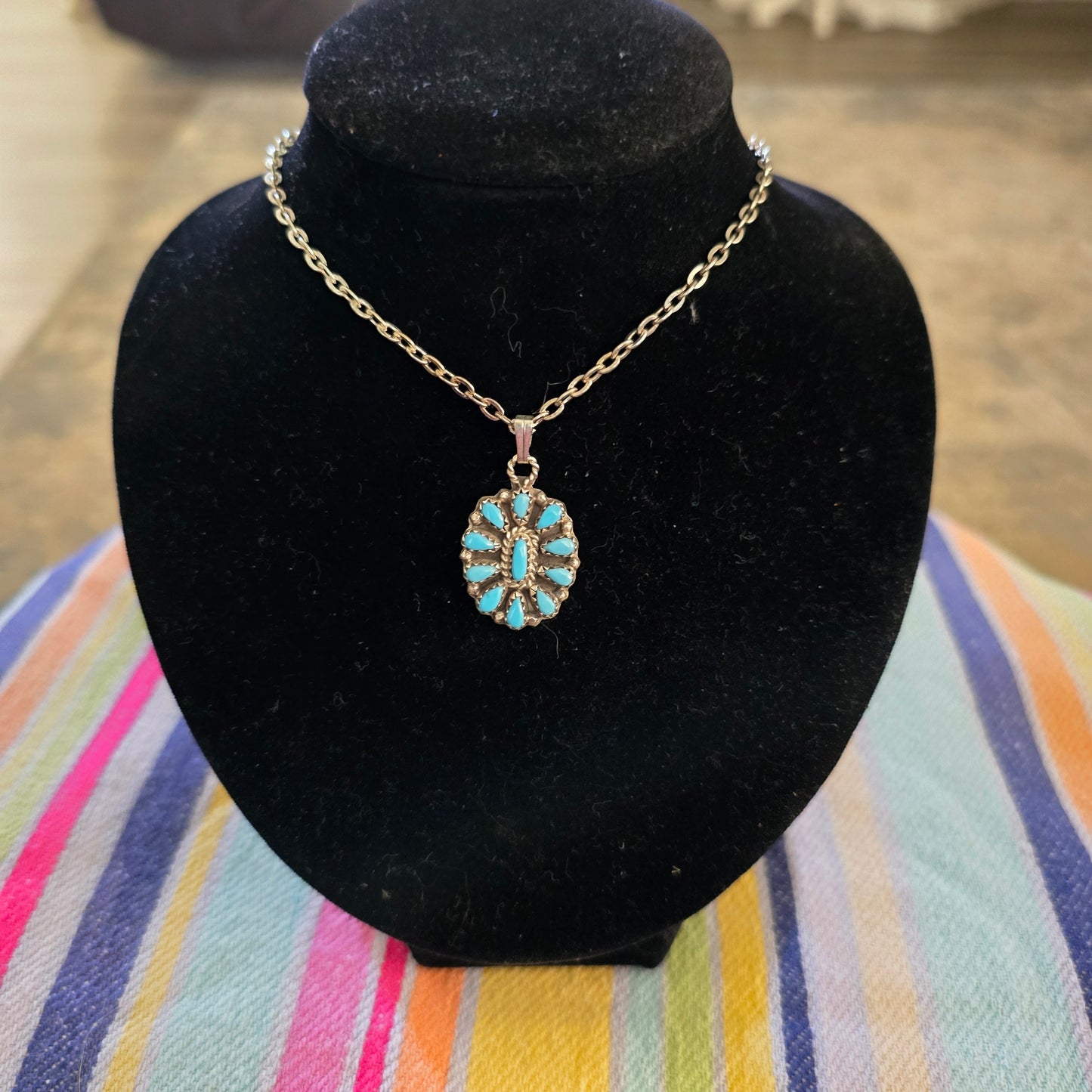 Sterling silver turquoise pendant