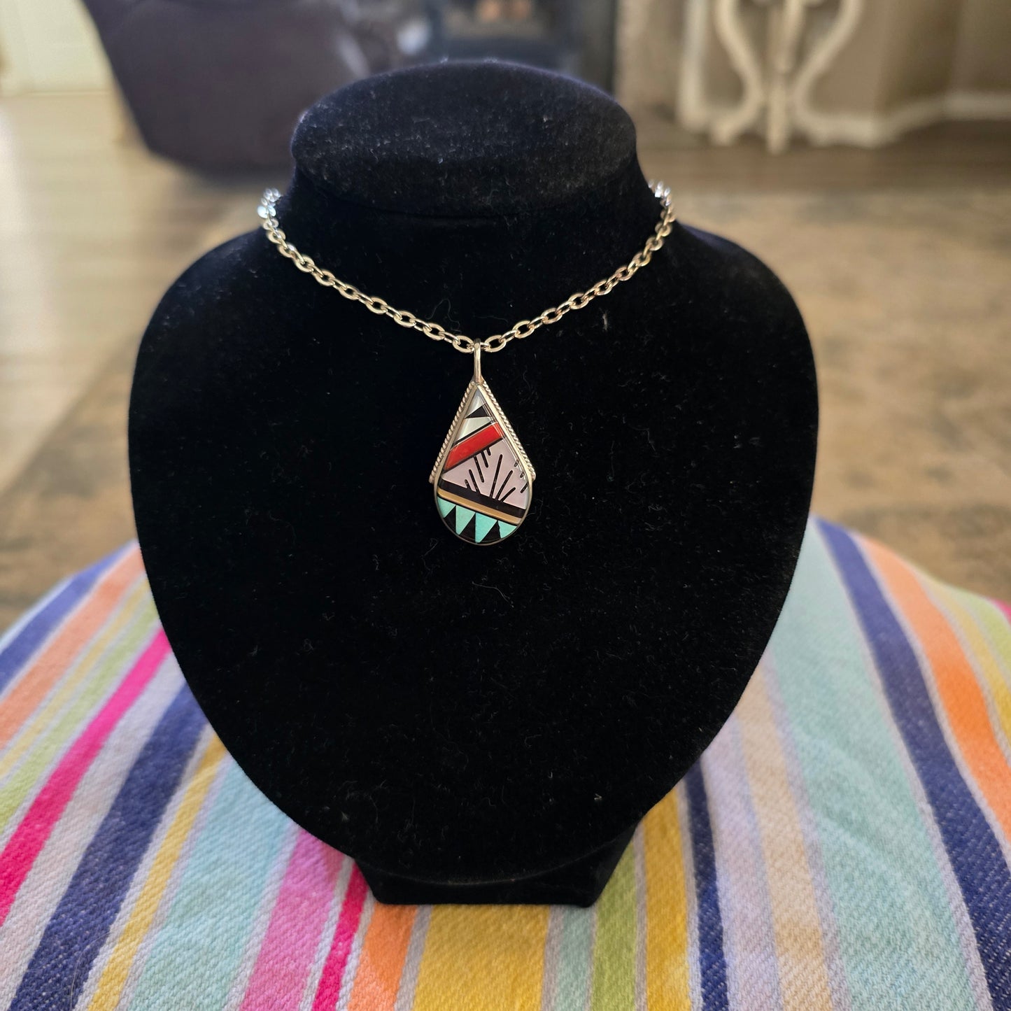 Sterling silver turquoise pendant