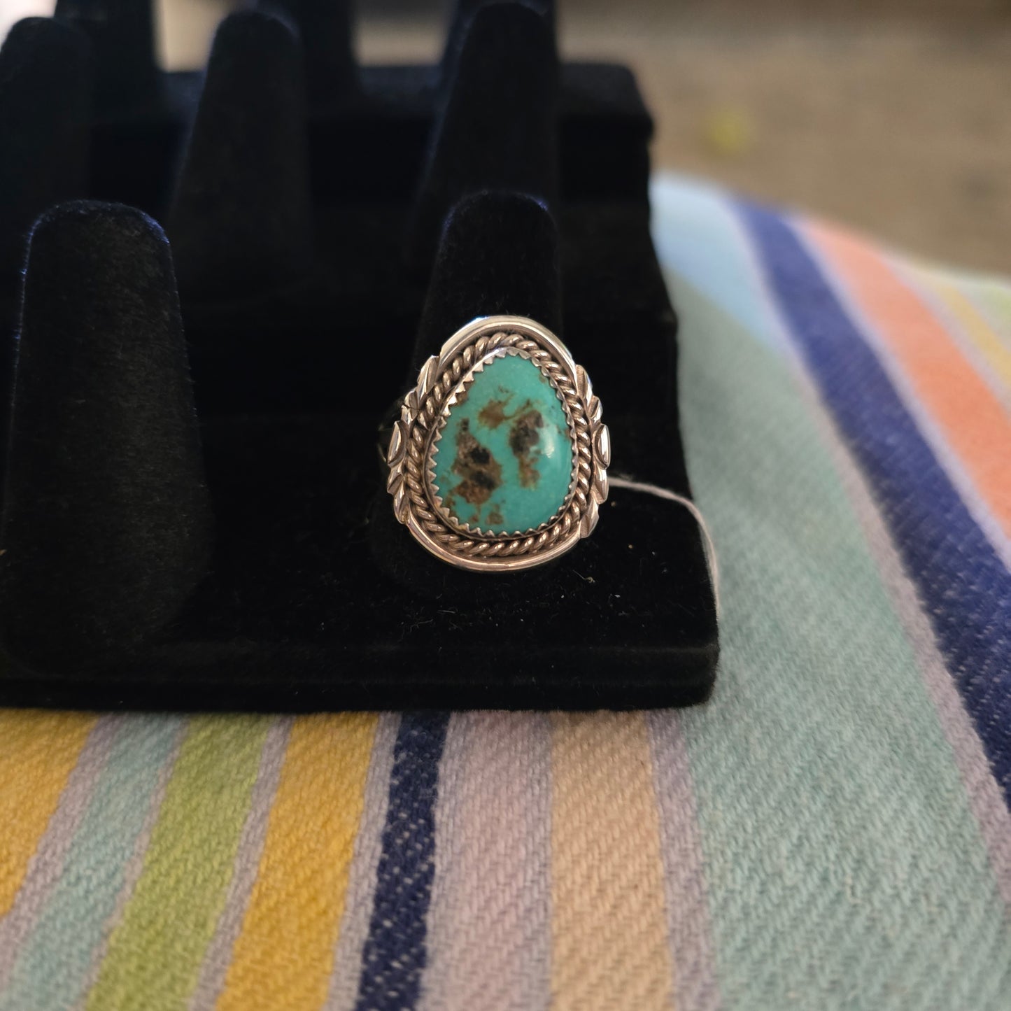 Sterling silver turquoise oval ring size 9