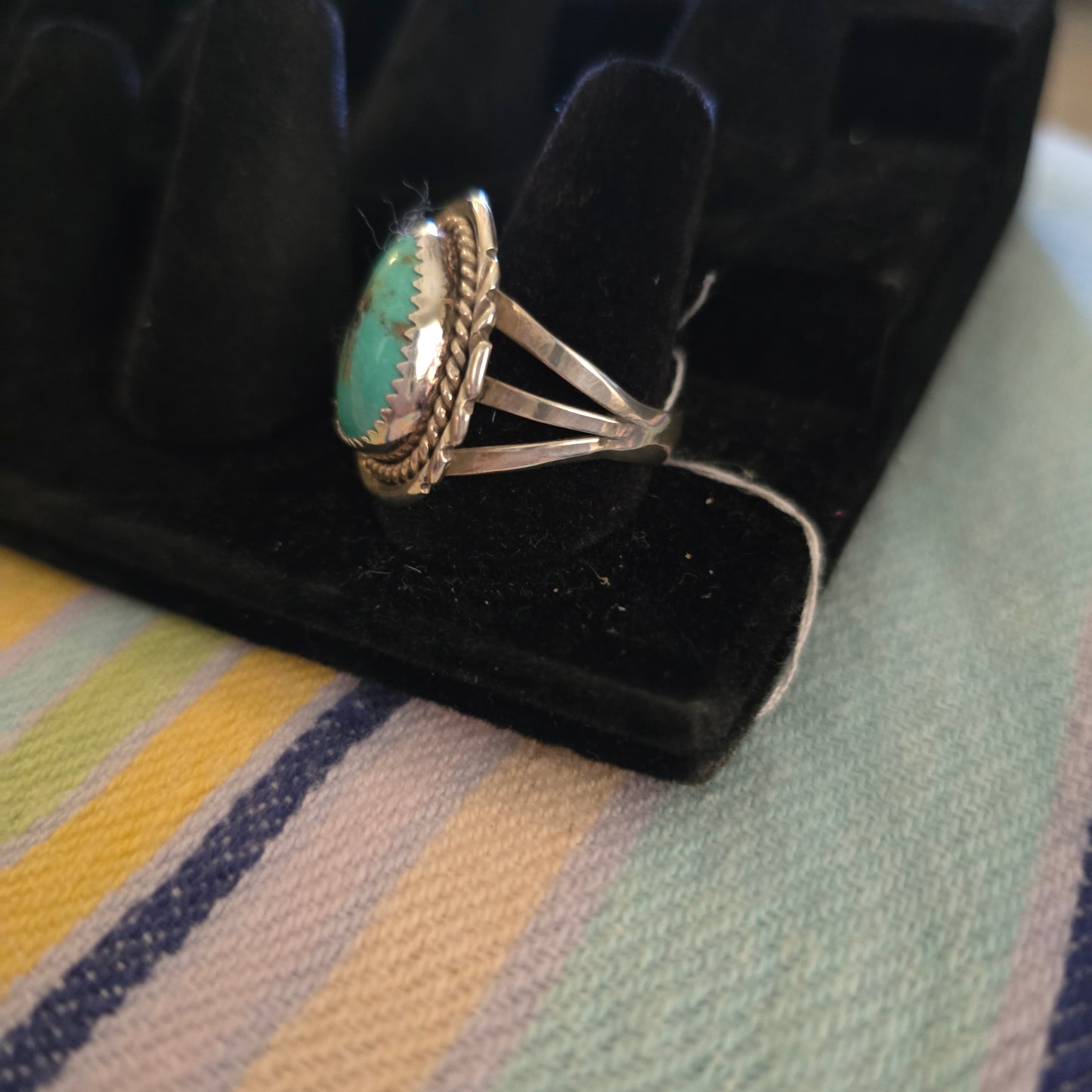 Sterling silver turquoise oval ring size 9