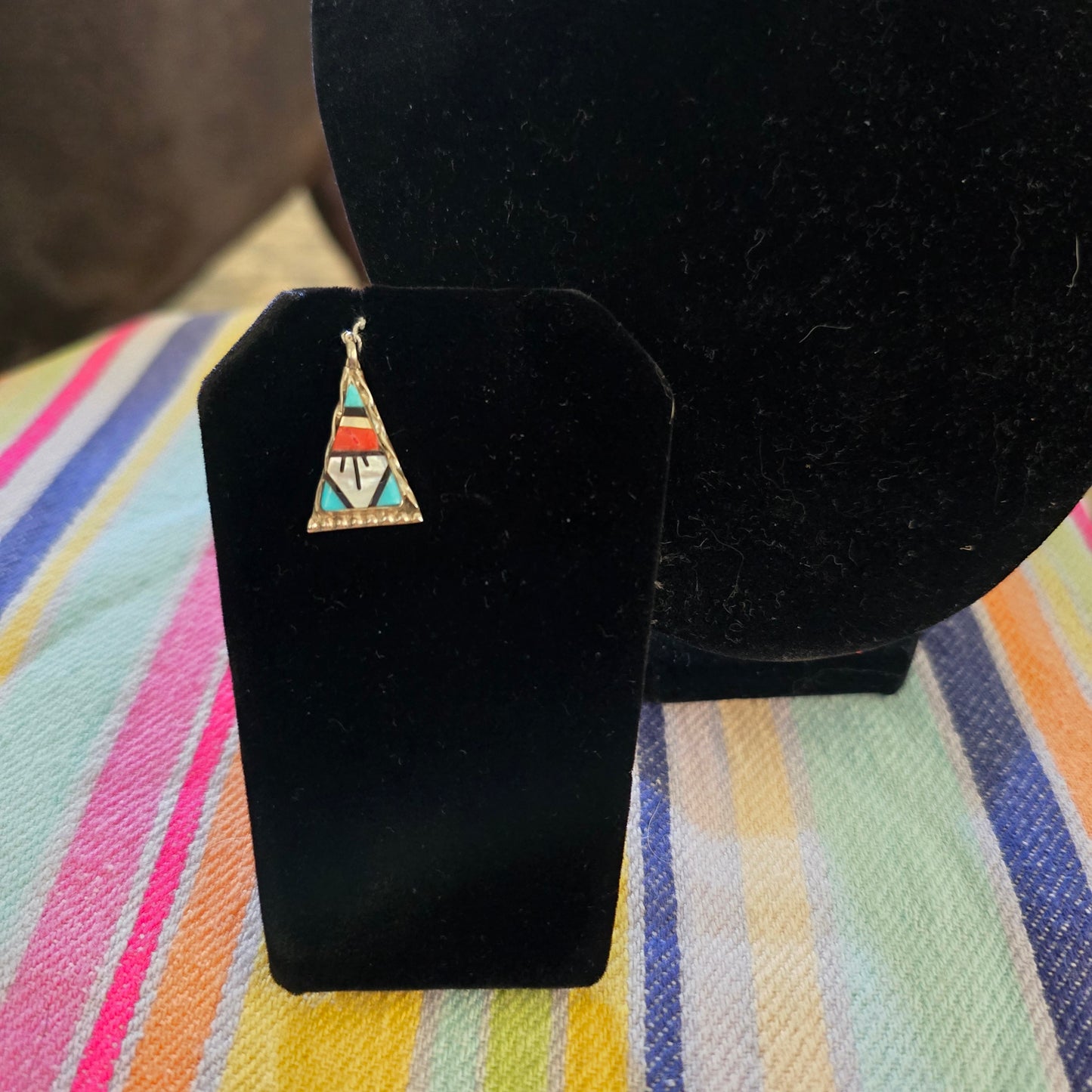Sterling silver turquoise teepee charm