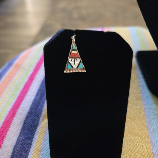 Sterling silver turquoise teepee charm