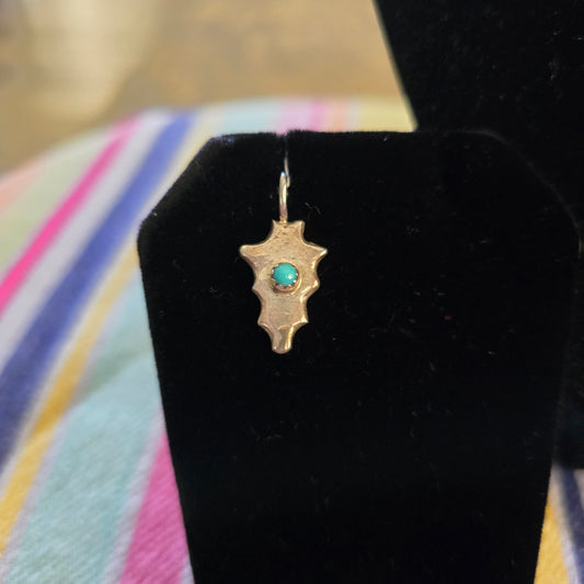 Sterling silver turquoise arrow charm