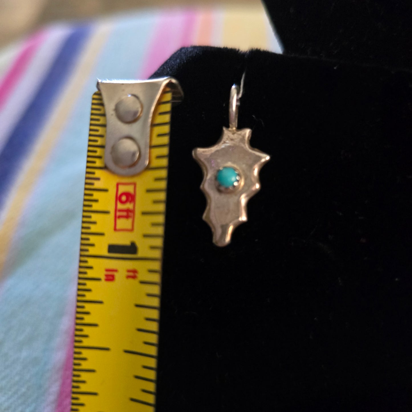 Sterling silver turquoise arrow charm