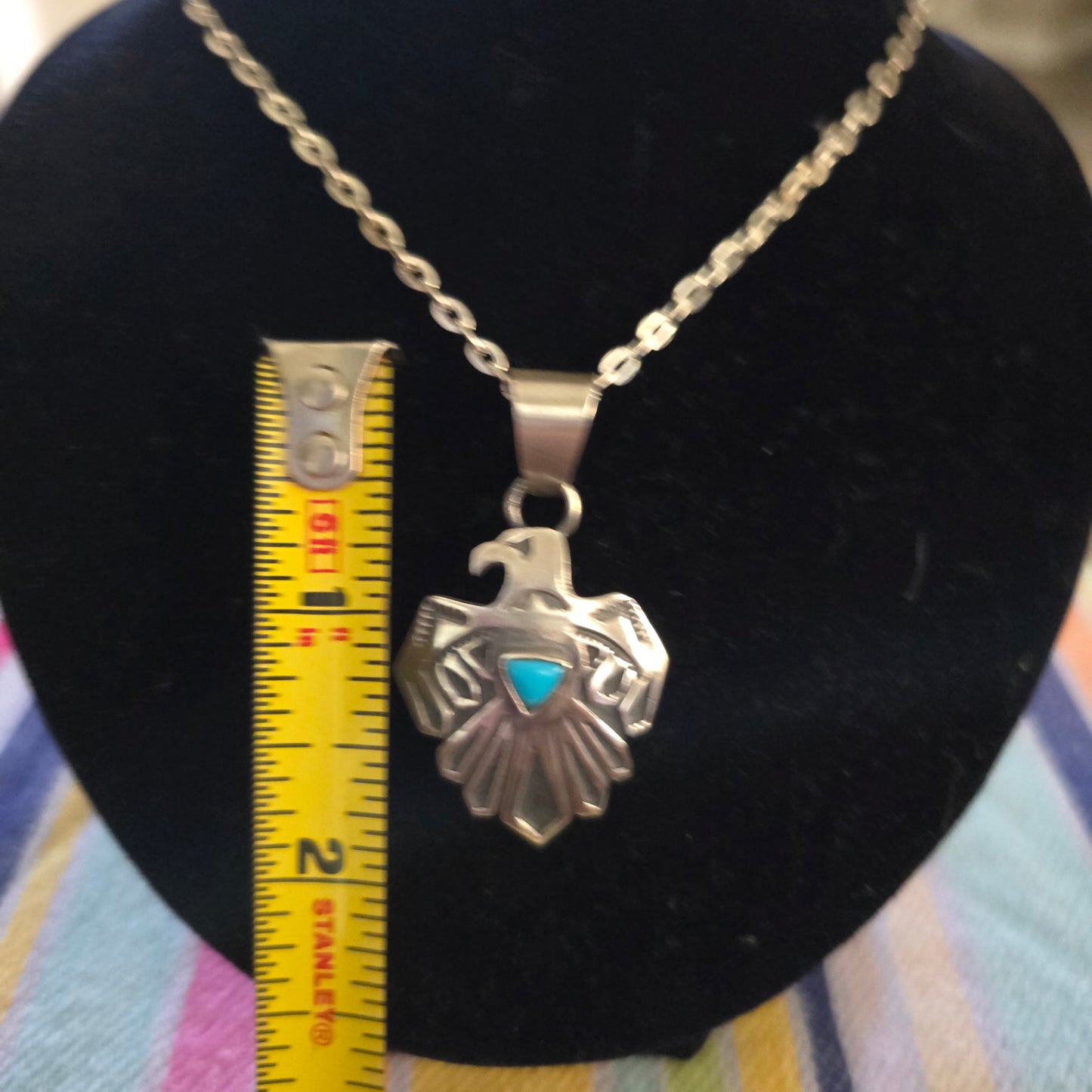 Sterling silver Eagle turquoise pendant