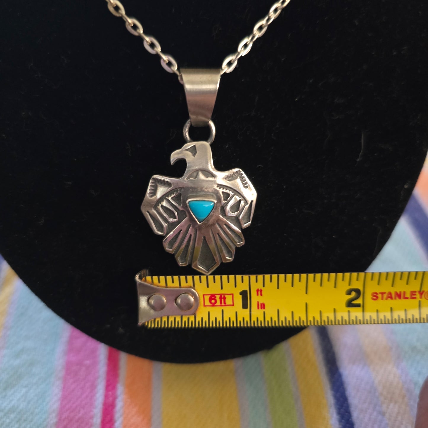 Sterling silver Eagle turquoise pendant
