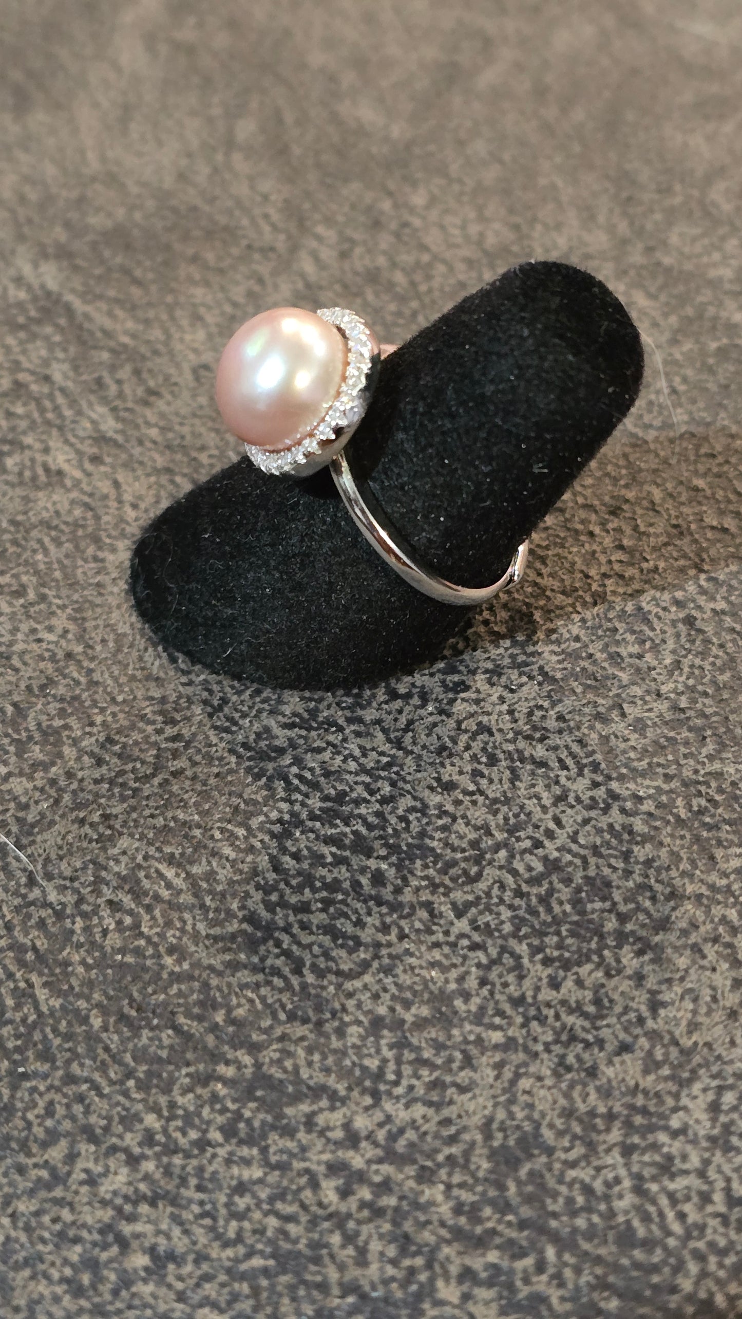 10mm Freshwater Cultured Pearl Sterling Silver Adjustable Ring