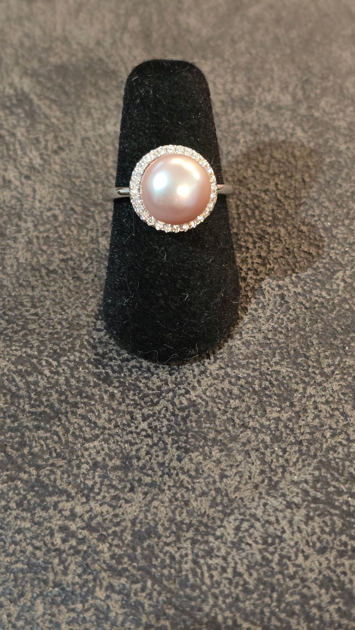 10mm Freshwater Cultured Pearl Sterling Silver Adjustable Ring