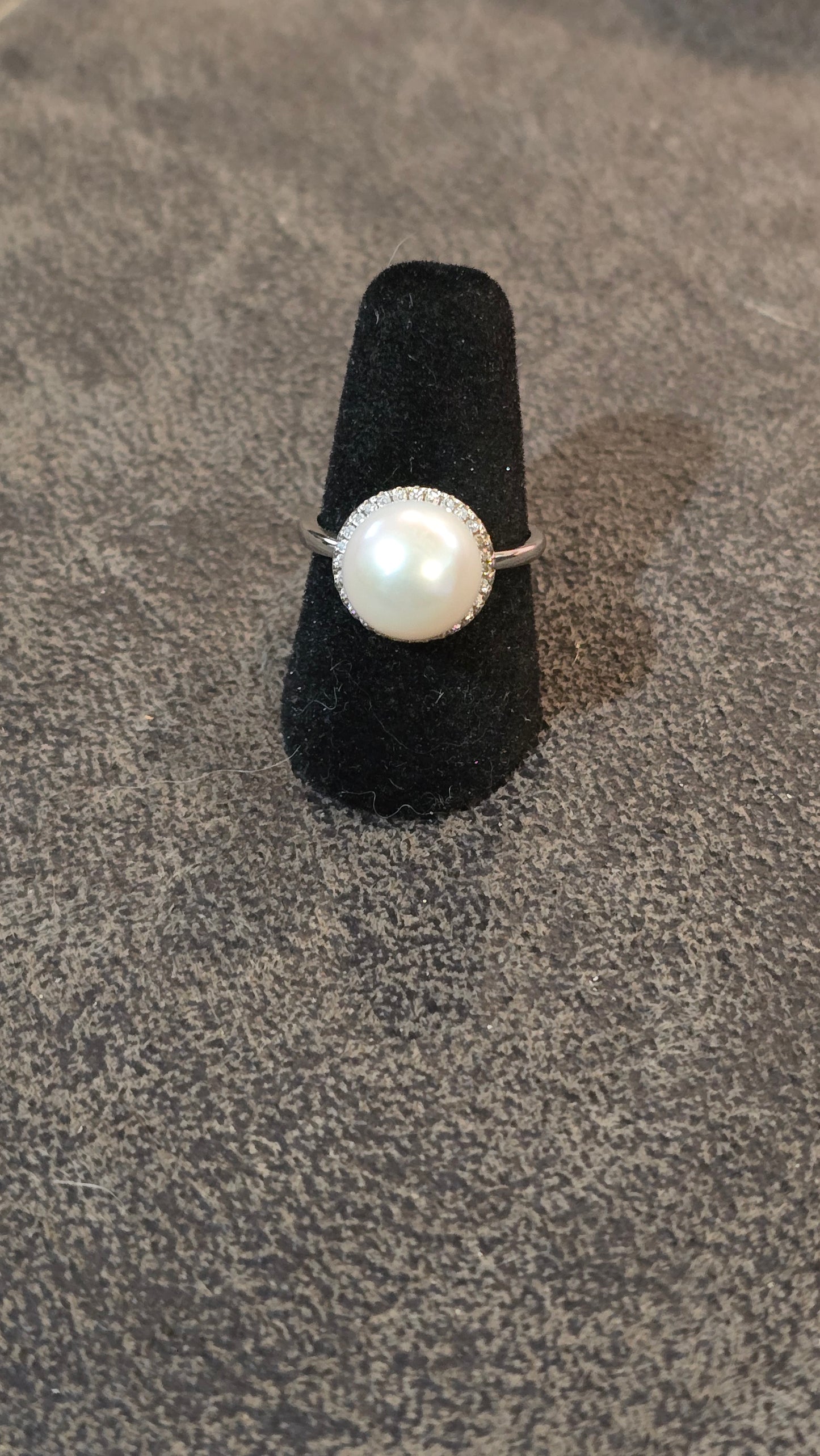 10mm Freshwater Cultured Pearl Sterling Silver Adjustable Ring