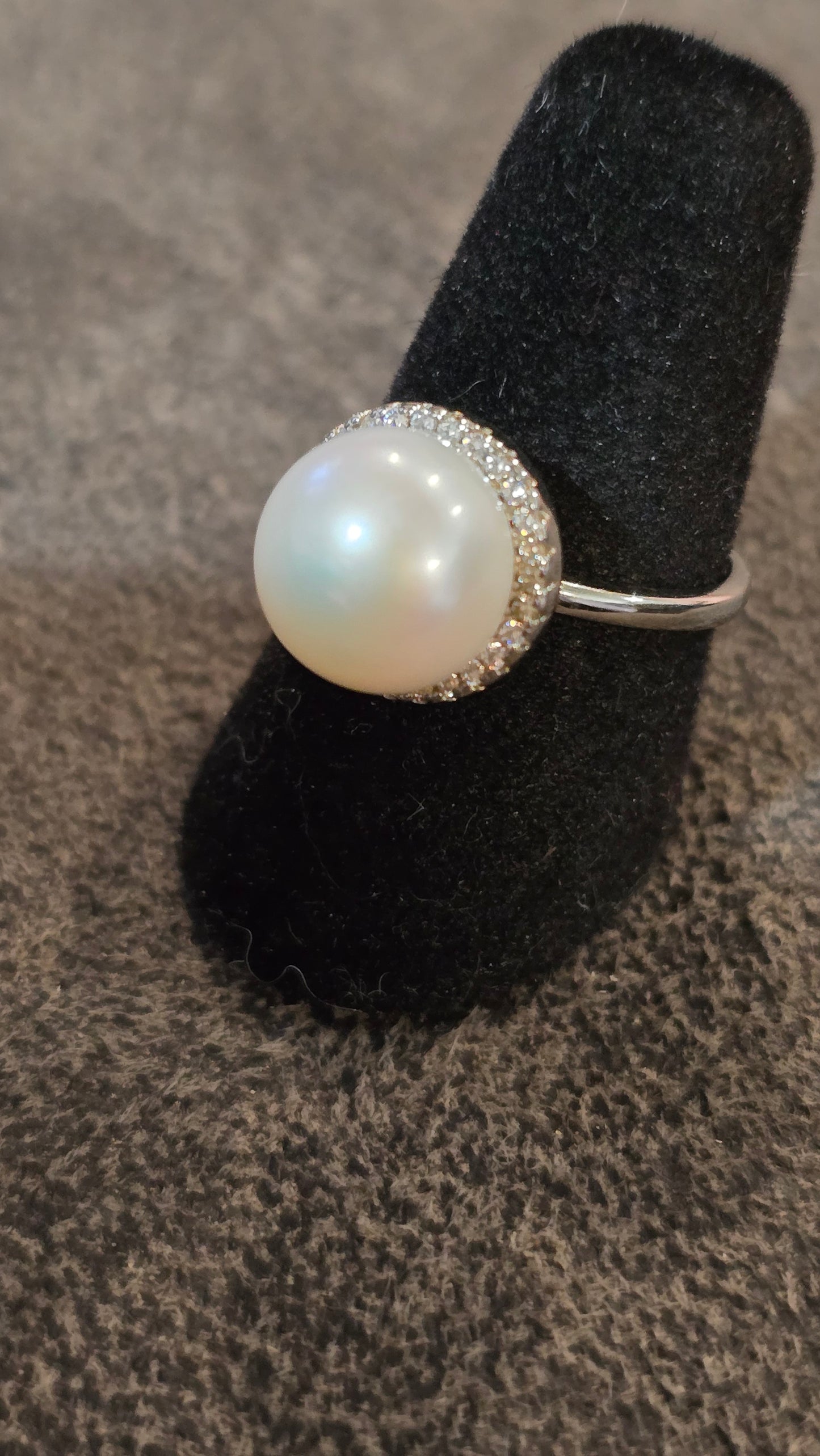 10mm Freshwater Cultured Pearl Sterling Silver Adjustable Ring