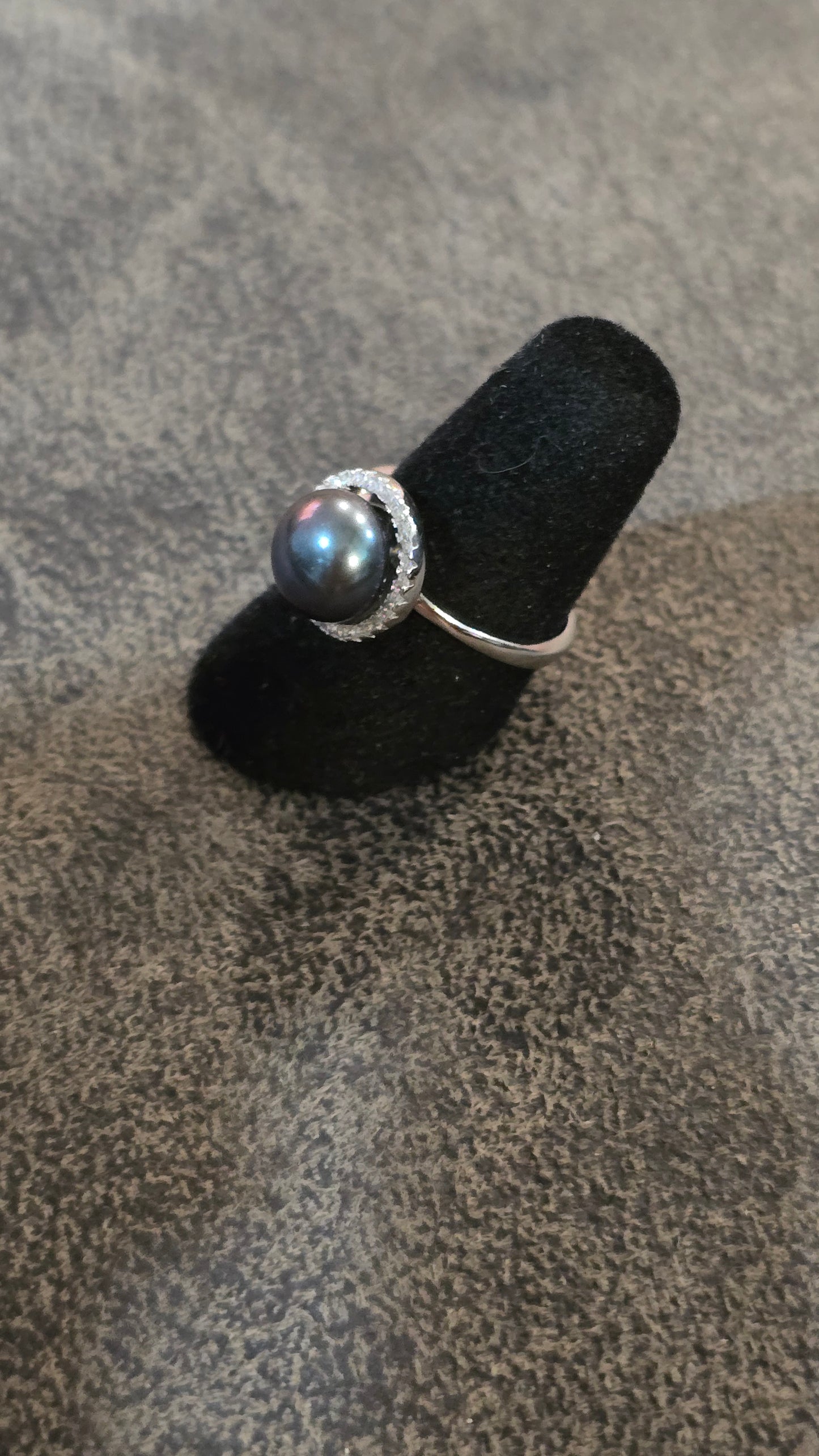 10mm Freshwater Cultured Pearl Sterling Silver Adjustable Ring
