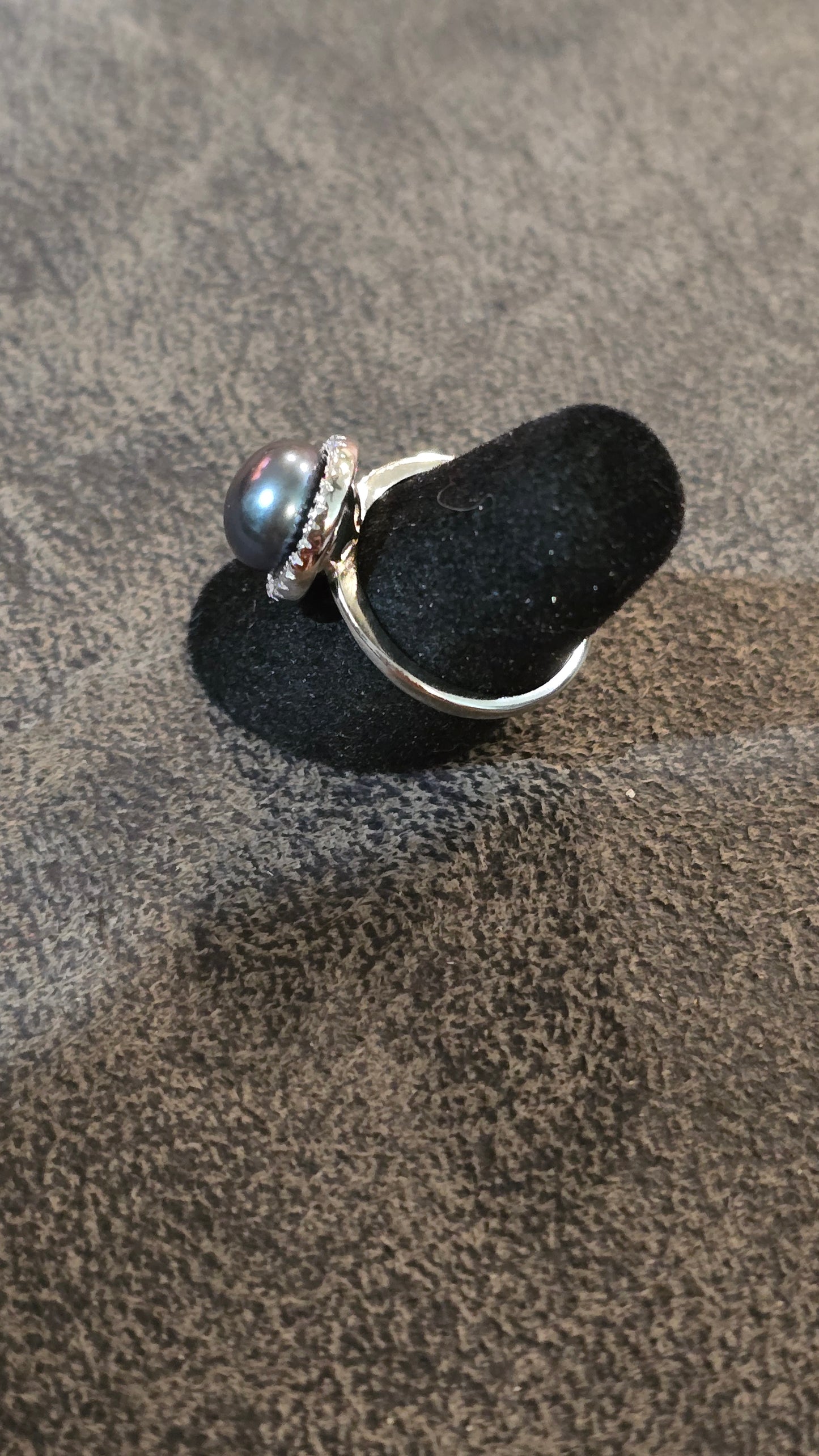 10mm Freshwater Cultured Pearl Sterling Silver Adjustable Ring