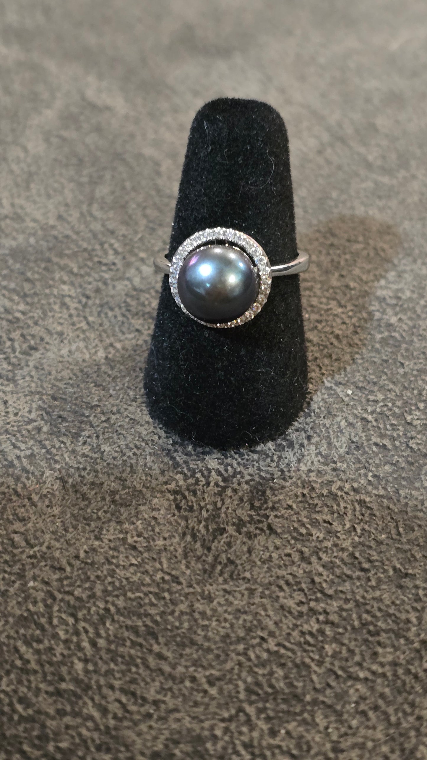 10mm Freshwater Cultured Pearl Sterling Silver Adjustable Ring