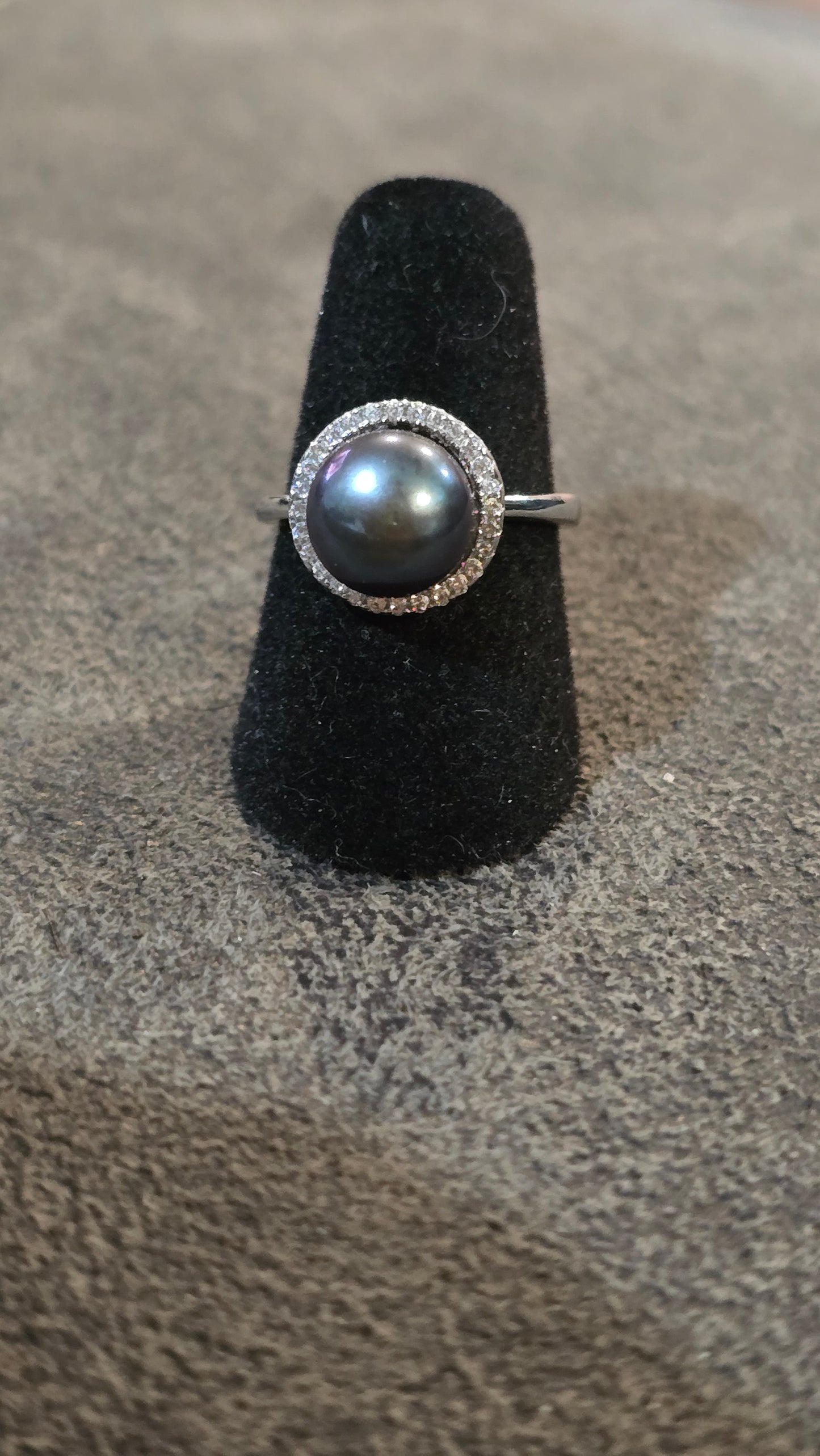 10mm Freshwater Cultured Pearl Sterling Silver Adjustable Ring