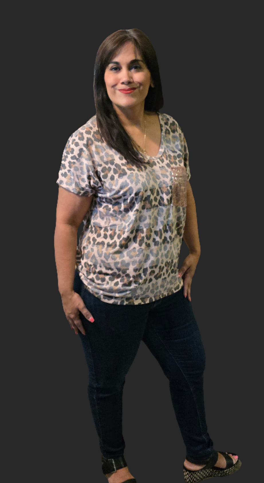 Leopard stripe print top