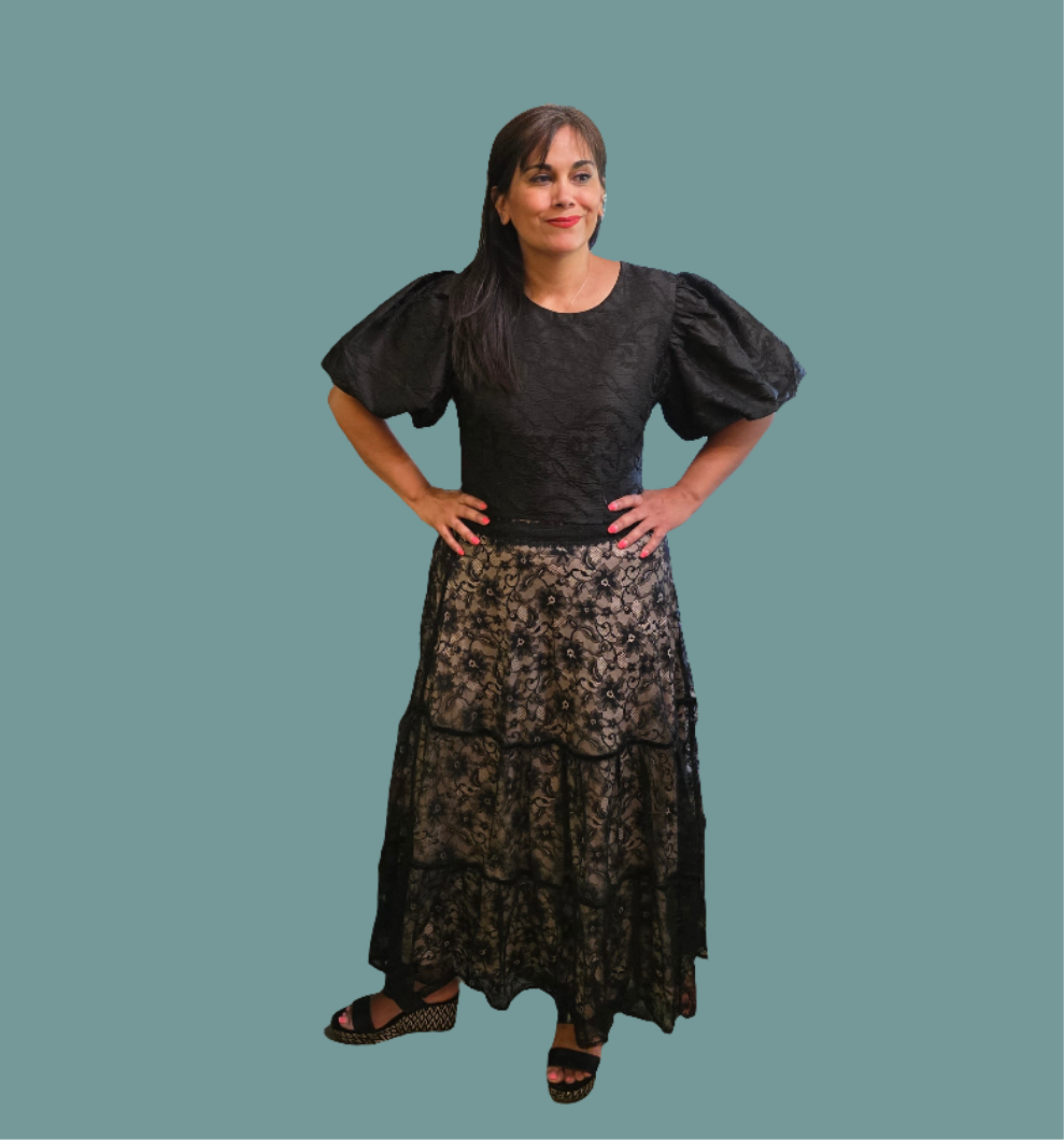 Festive Black Lace Skirt