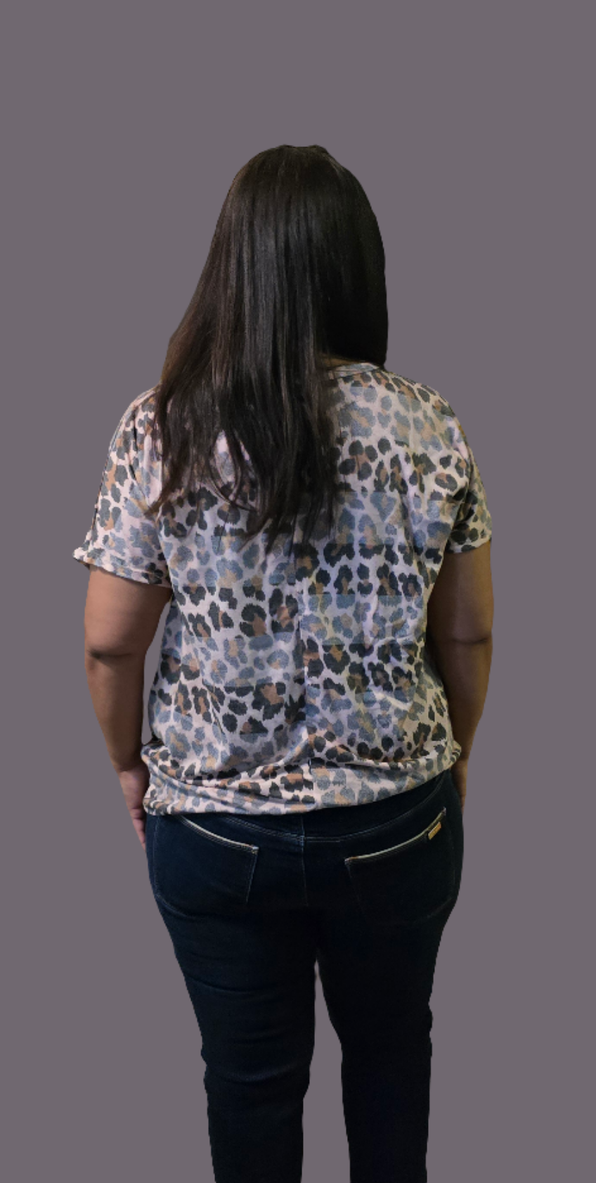 Leopard stripe print top