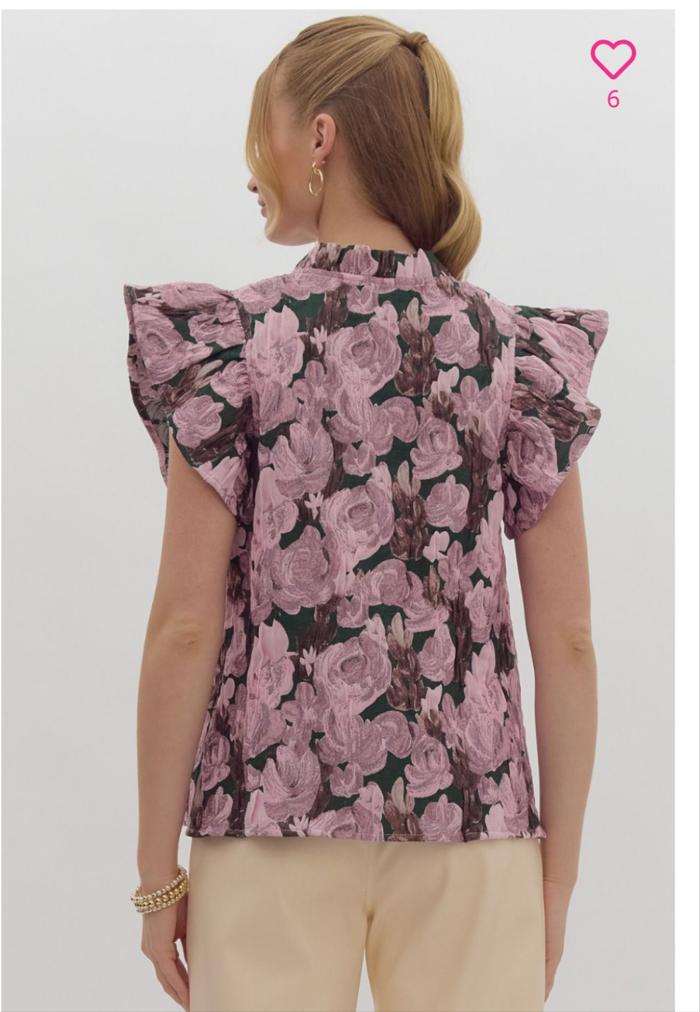 Entro Floral puff sleeve top