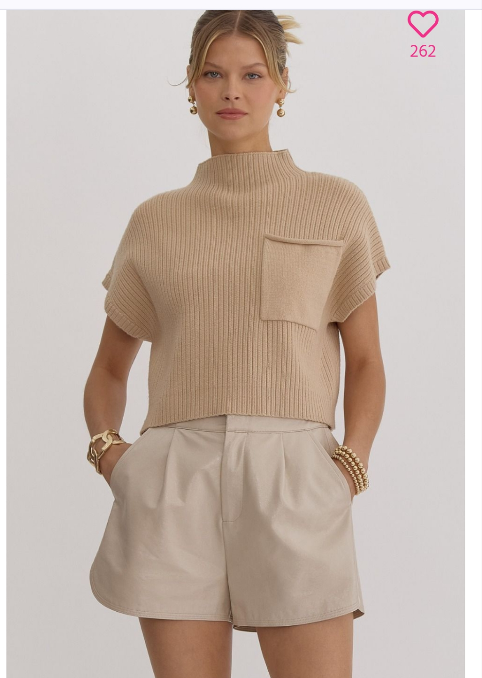 Must have! Mock Neck Top with Pocket
