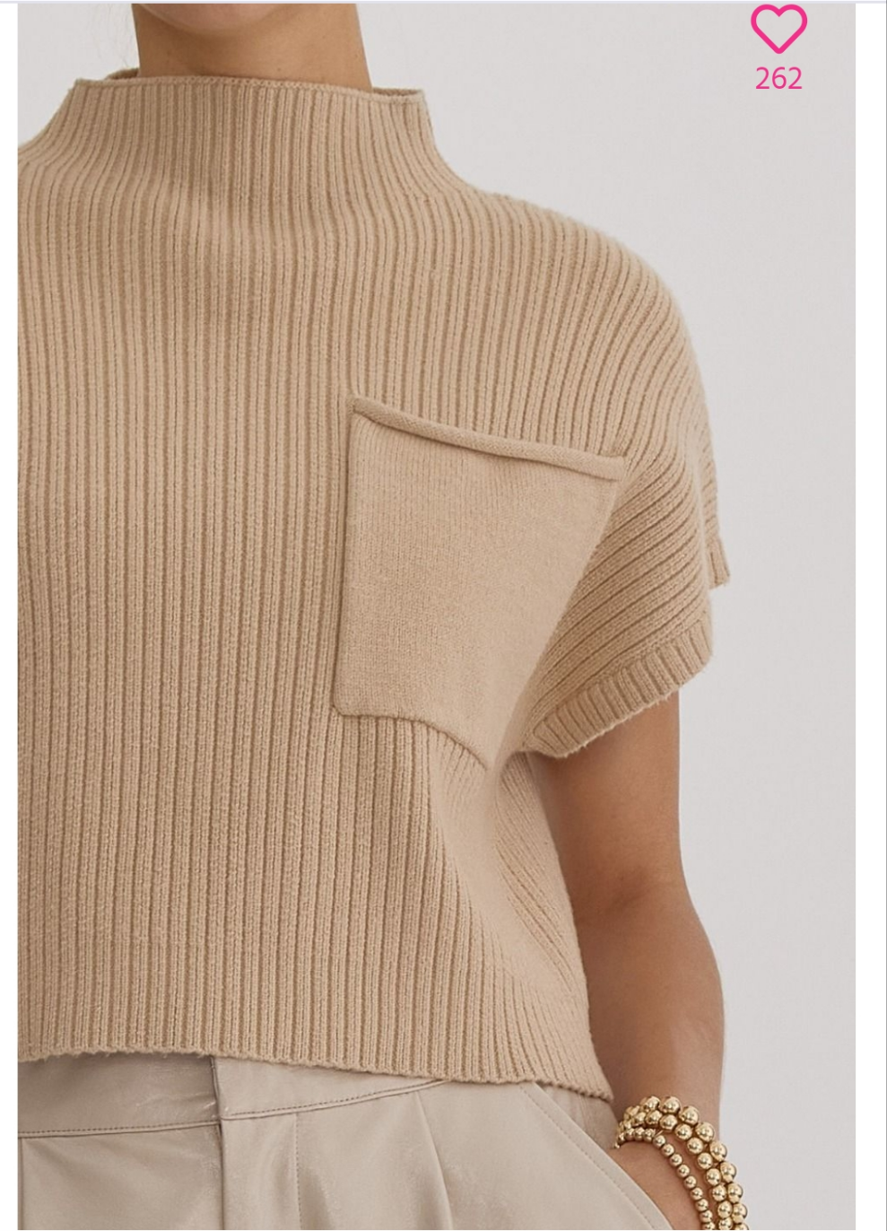Must have! Mock Neck Top with Pocket