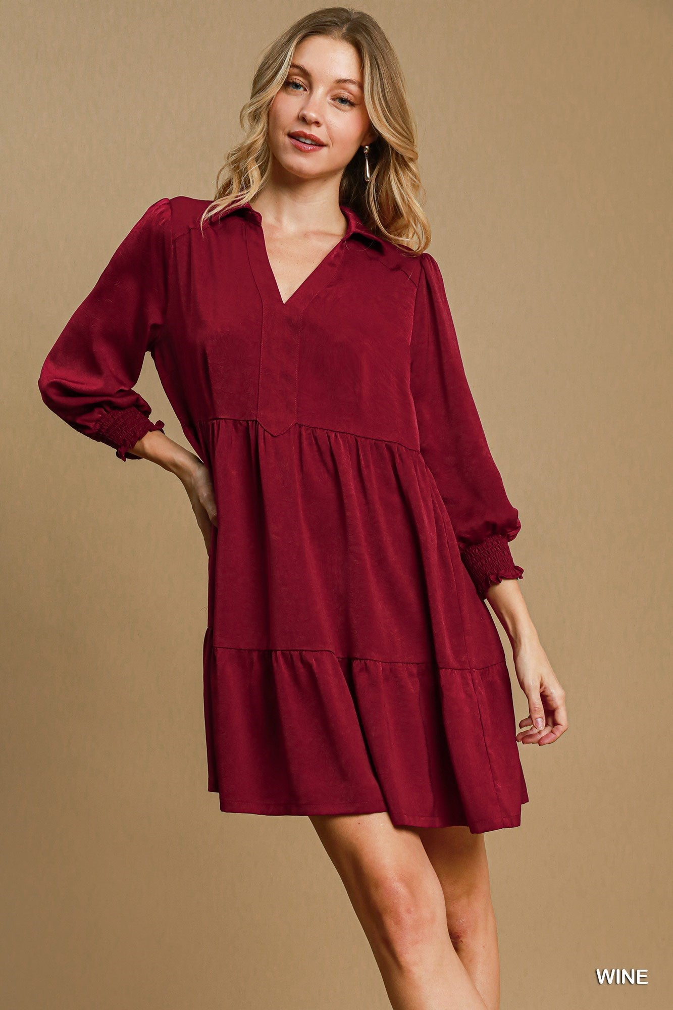 Ladies Midi dress in Wine