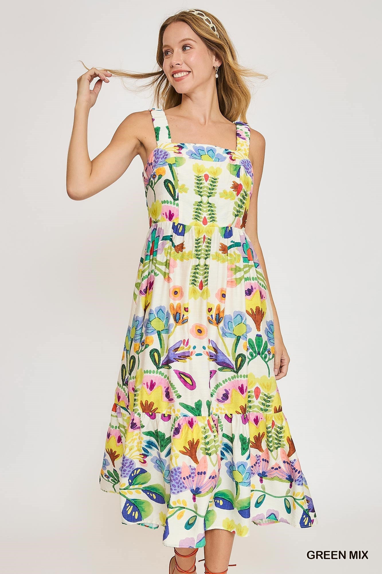 Green garden Midi dress