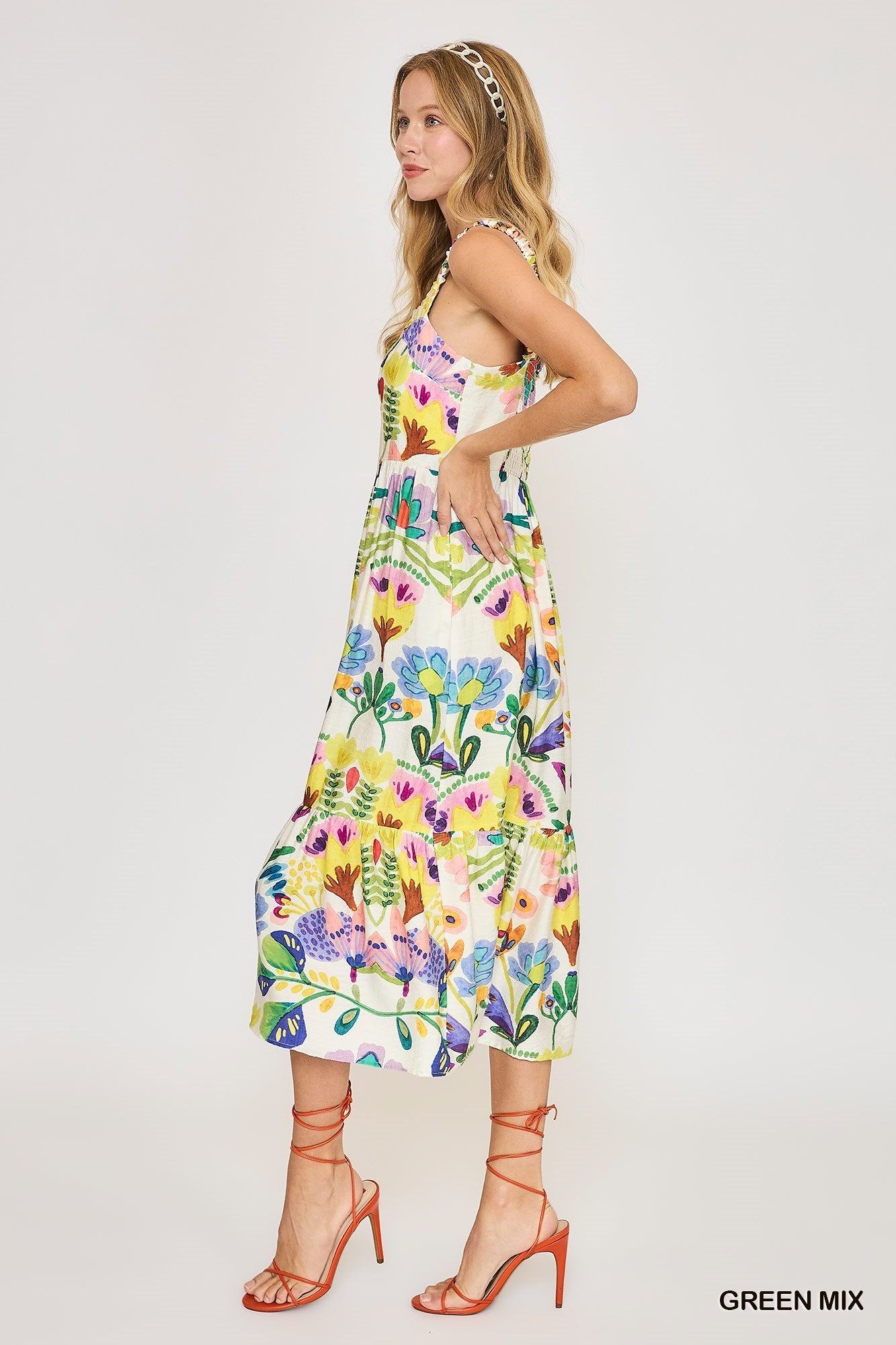 Green garden Midi dress