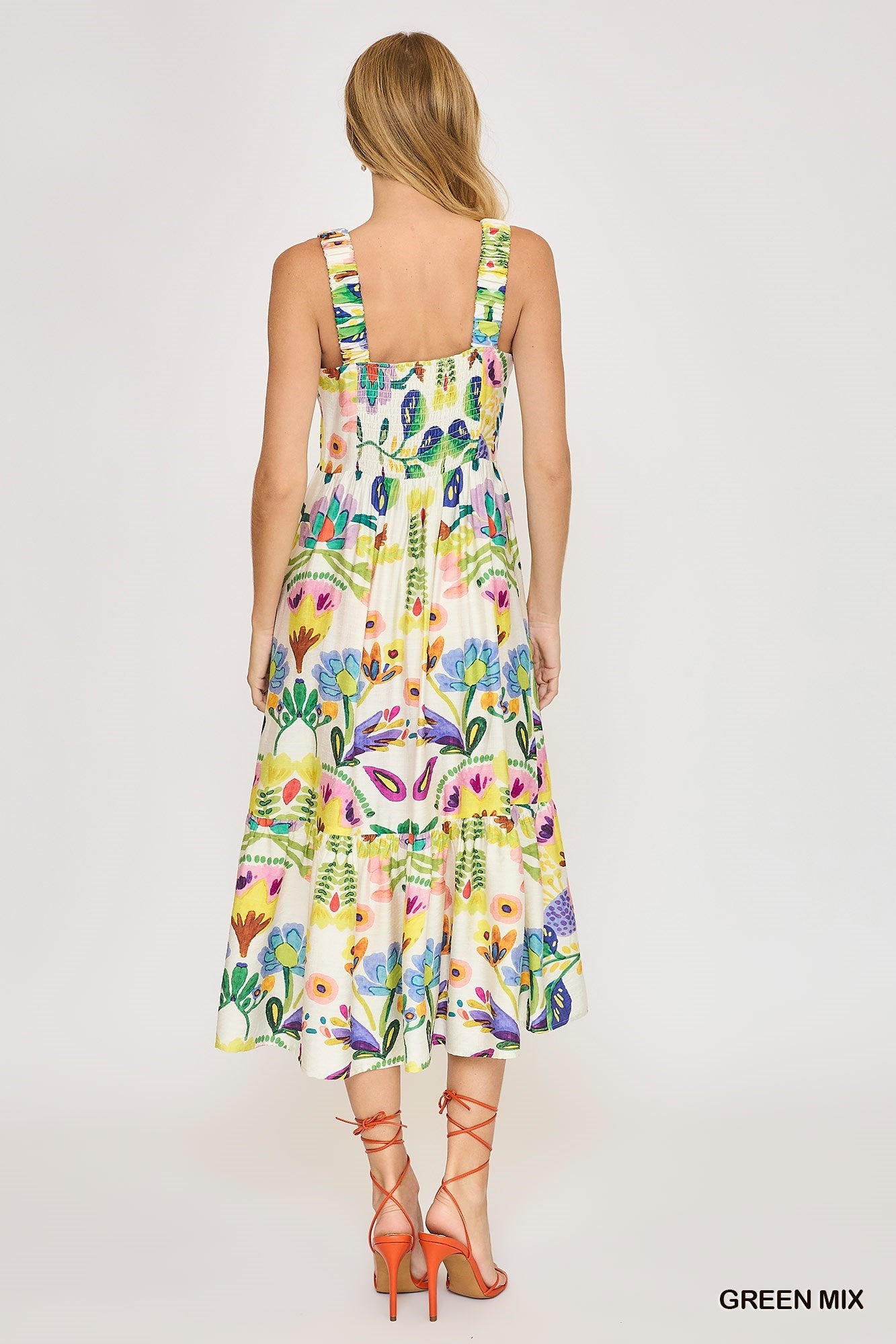 Green garden Midi dress