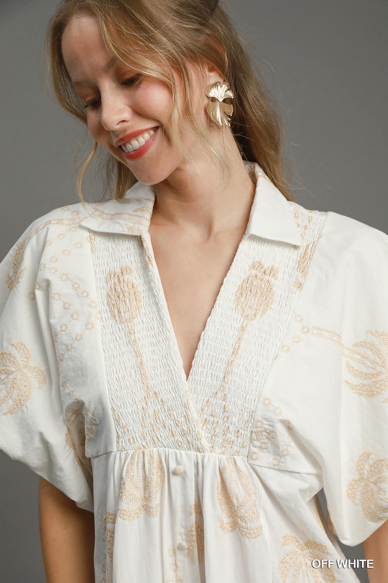 Palm tree beige dress