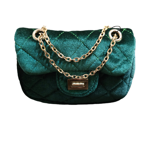 Green velvet fashion bag