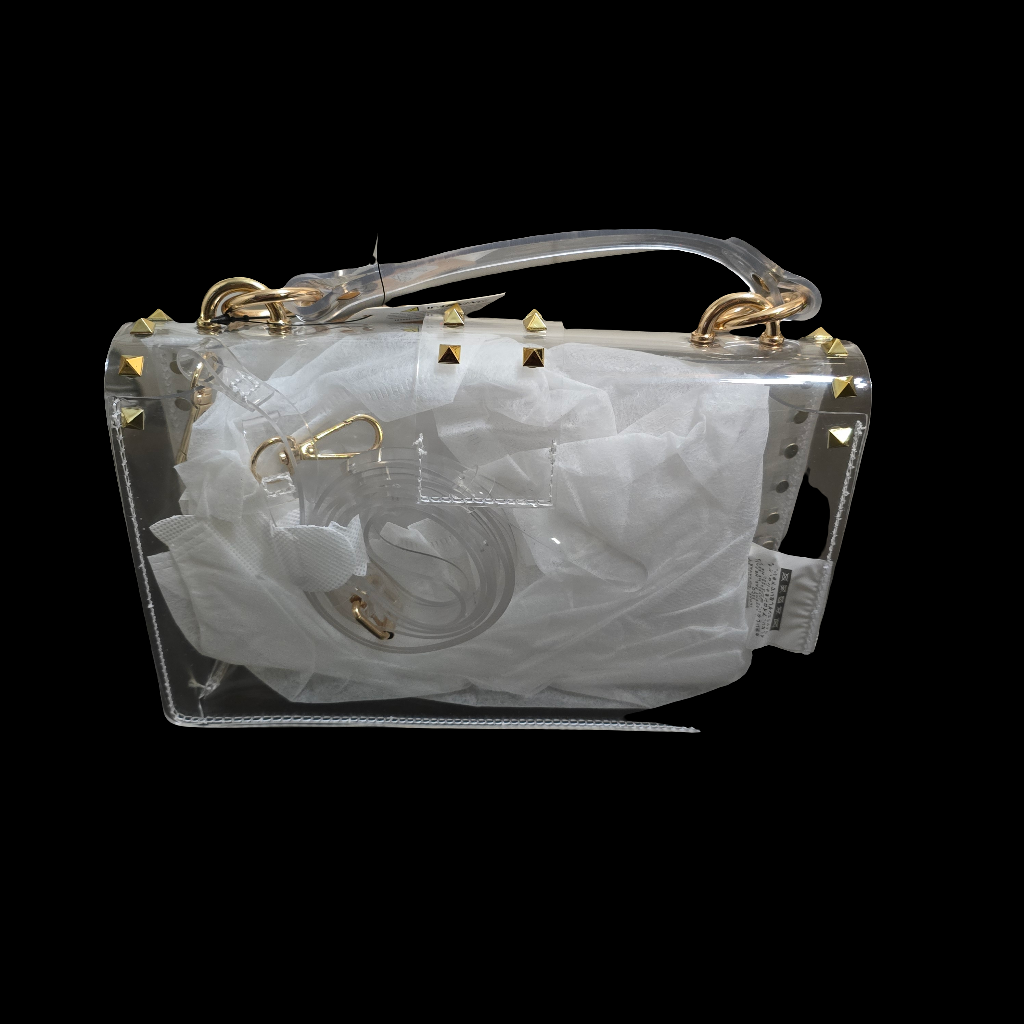 Clear studded handbag