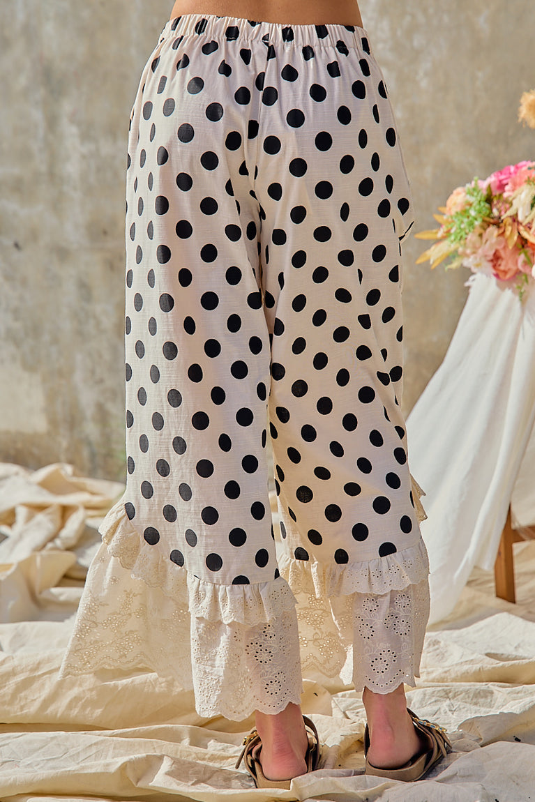 Polka Dot Ruffle Pants