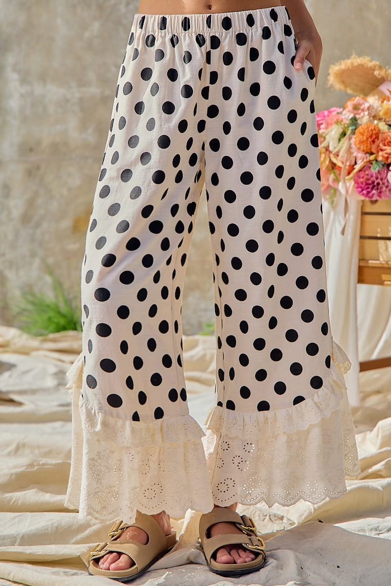 Polka Dot Ruffle Pants