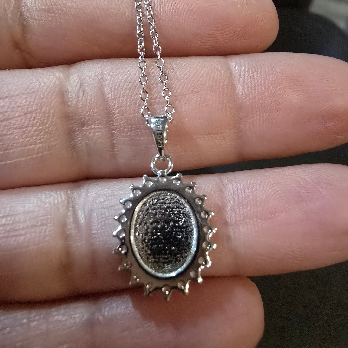 Sterling silver Virgen of Guadalupe CZ accents Pendant