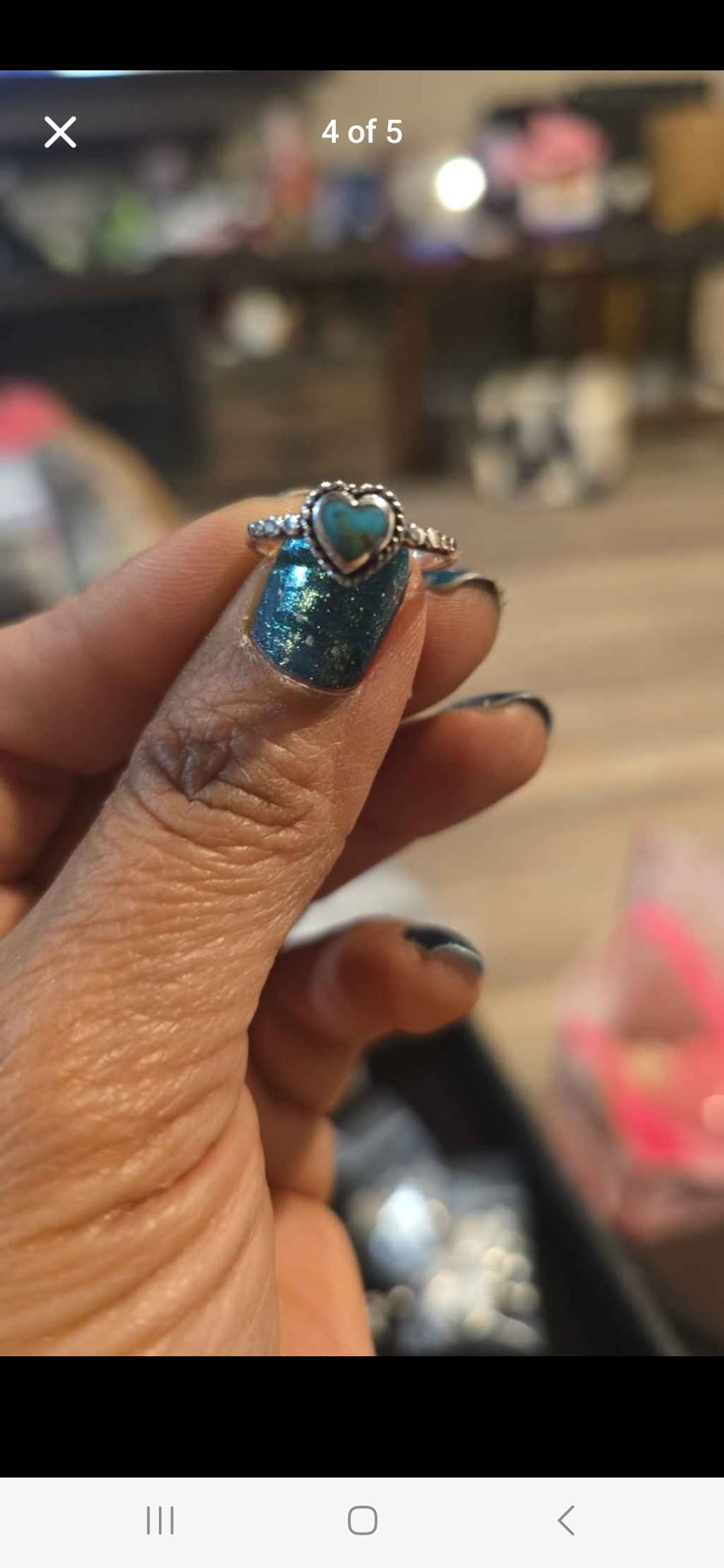 Sterling silver Turquoise Heart ring