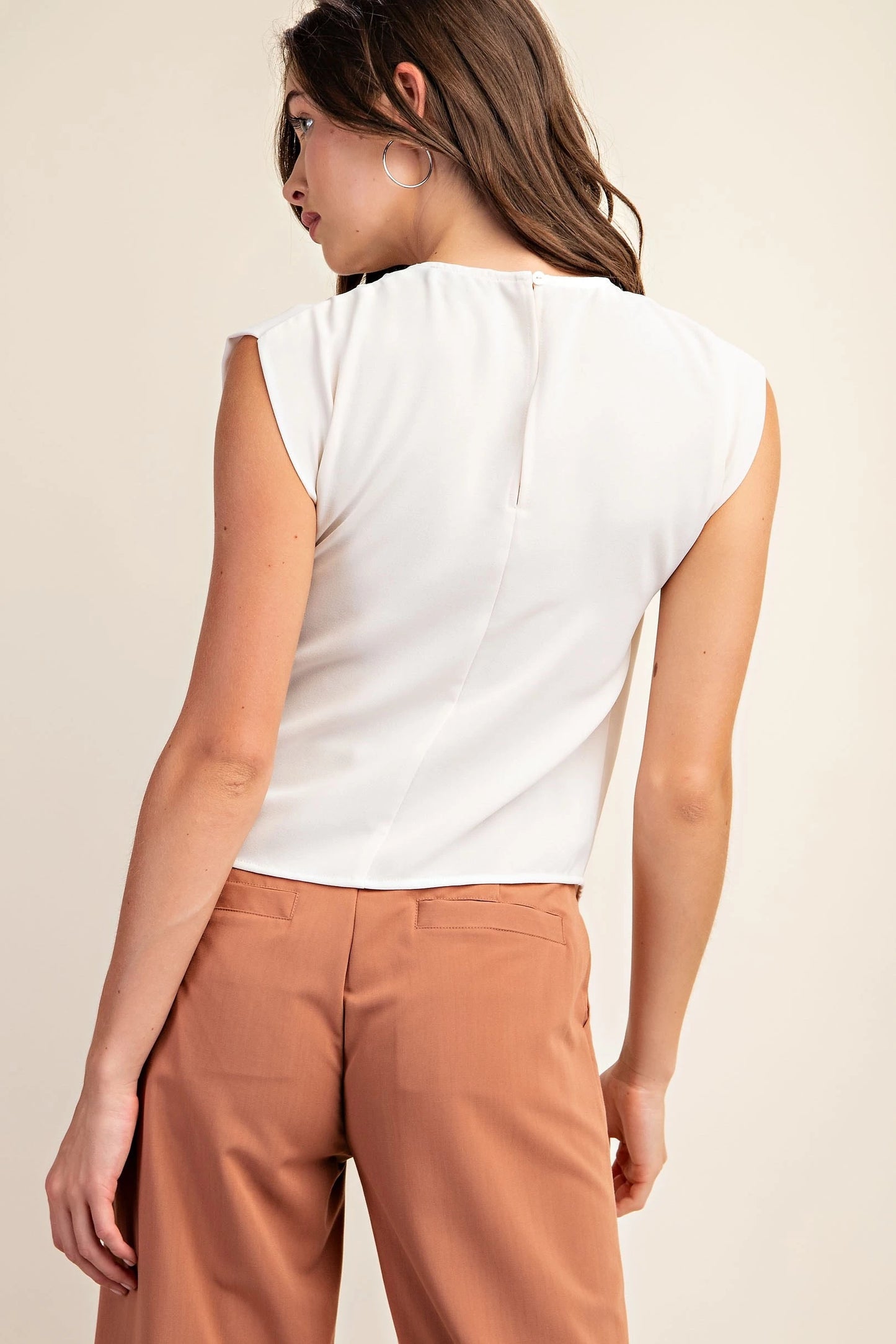 White Draped Blouse