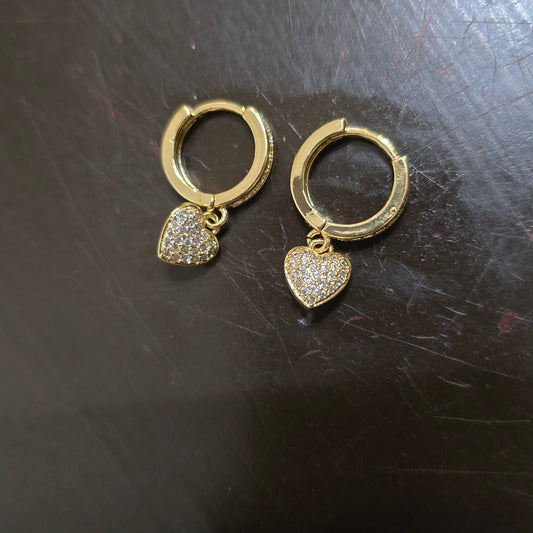 Fashion heart dangle earrings