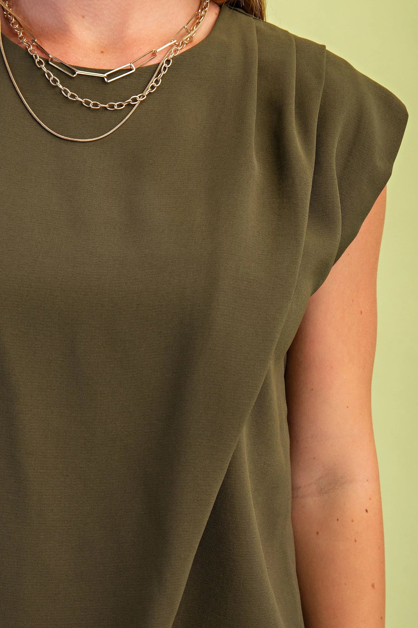 Olive Draped Blouse