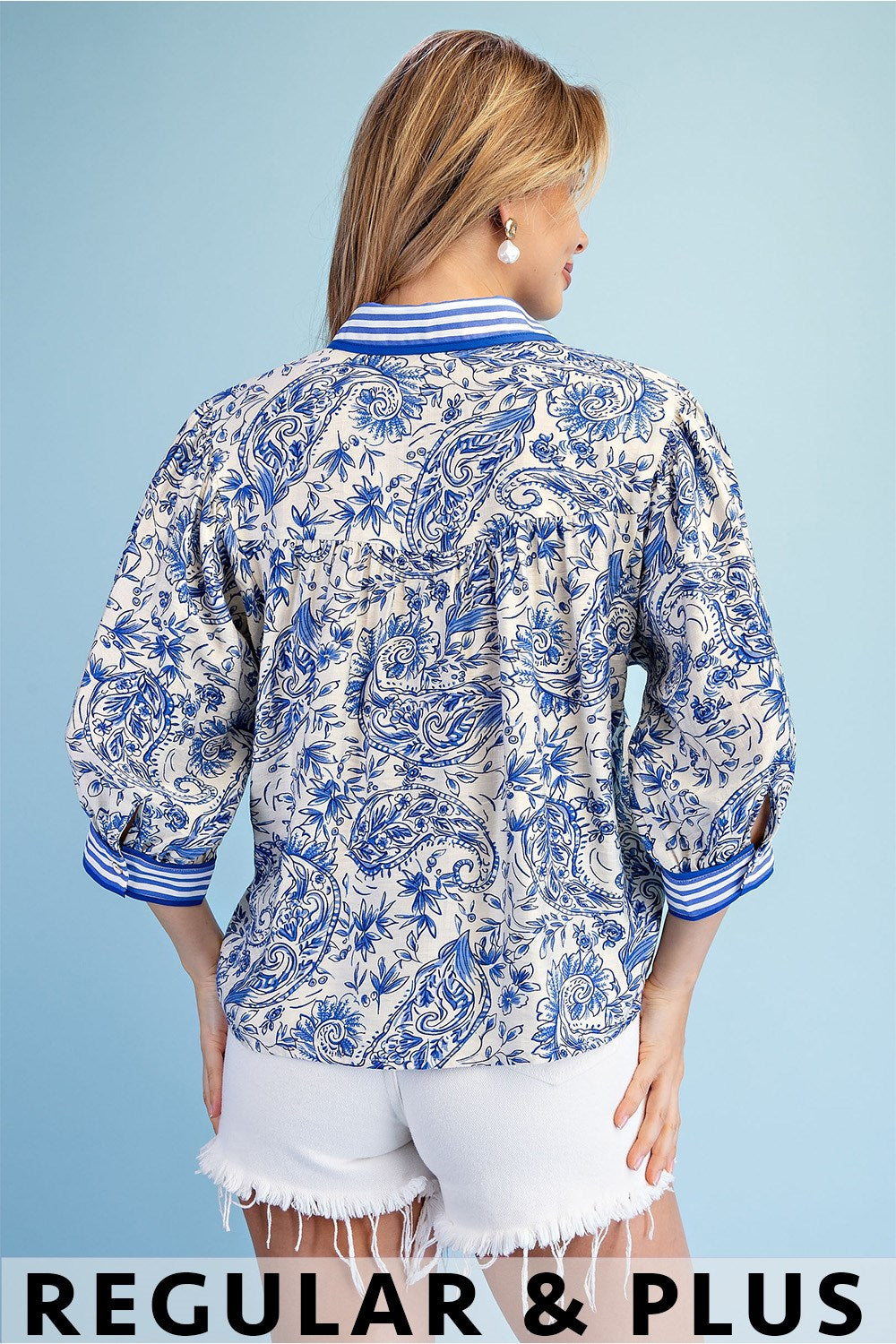 Navy and Cream Preppy Top
