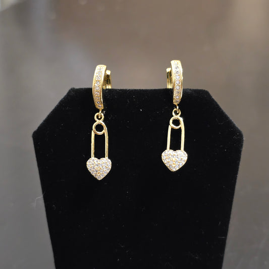 Fashion heart dangle earrings