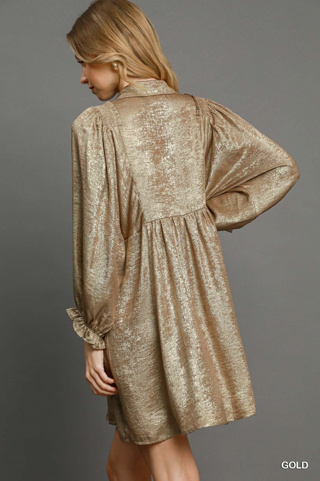 Gold and Glitter Mini Dress by Umgee