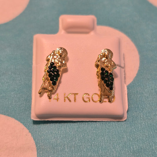 14 Karat Yellow Gold St.Jude Screw Back Earrings