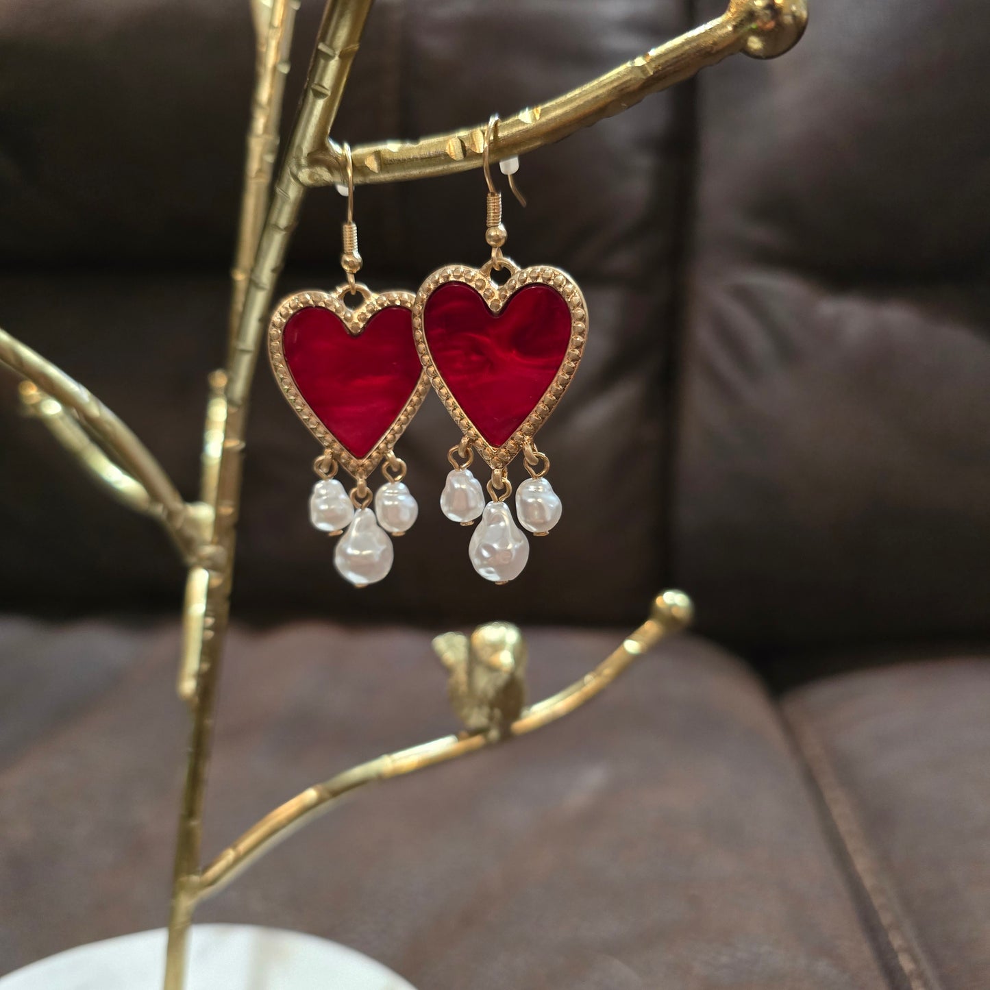 Fashion heart dangle earrings