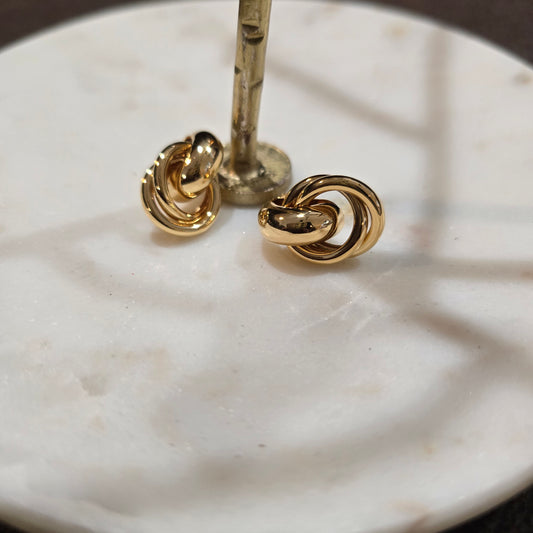 Knot fashion 14k dipped earrings